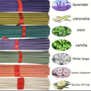 Oasis of Oud limited edition incense sticks in assorted scents – Lavender, Citronella, Mint, Vanilla, White Sage, Cherry Blossom, and Eucalyptus.